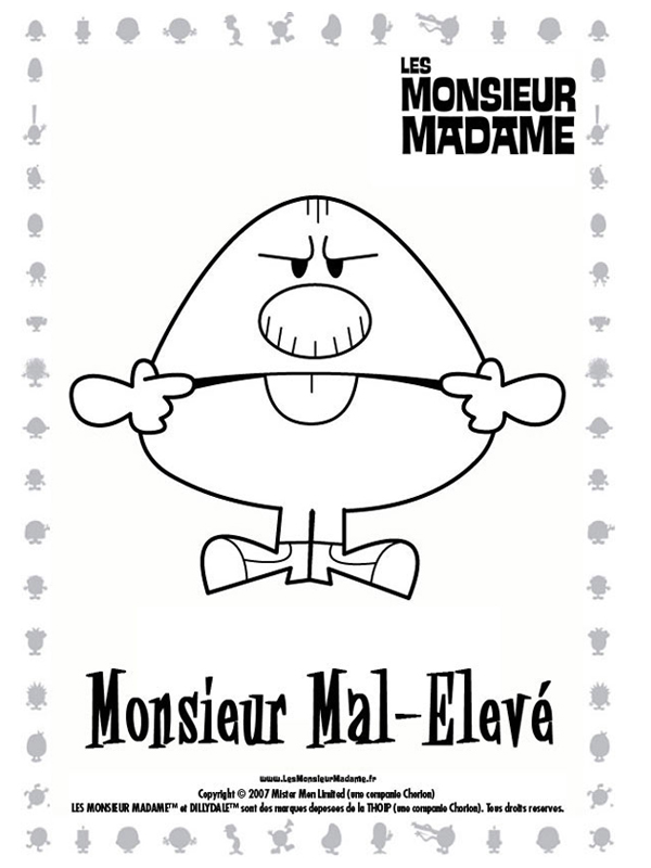 coloriage monsieur mal eleve